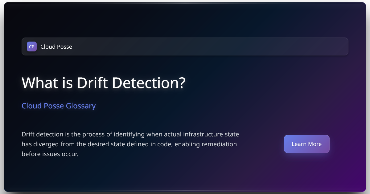 What is Drift Detection? | Cloud Posse Glossary