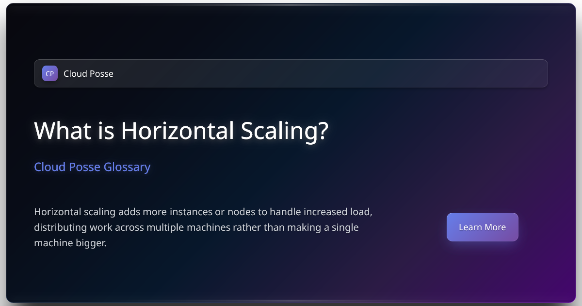 What is Horizontal Scaling? | Cloud Posse Glossary