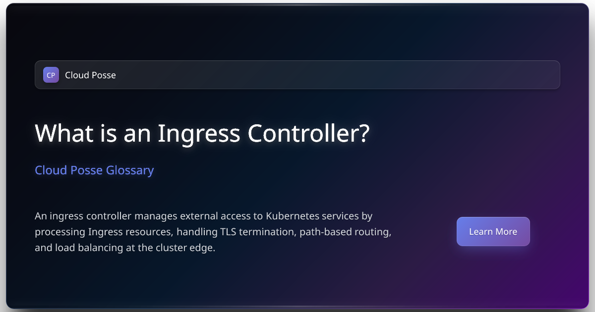 What is an Ingress Controller? | Cloud Posse Glossary